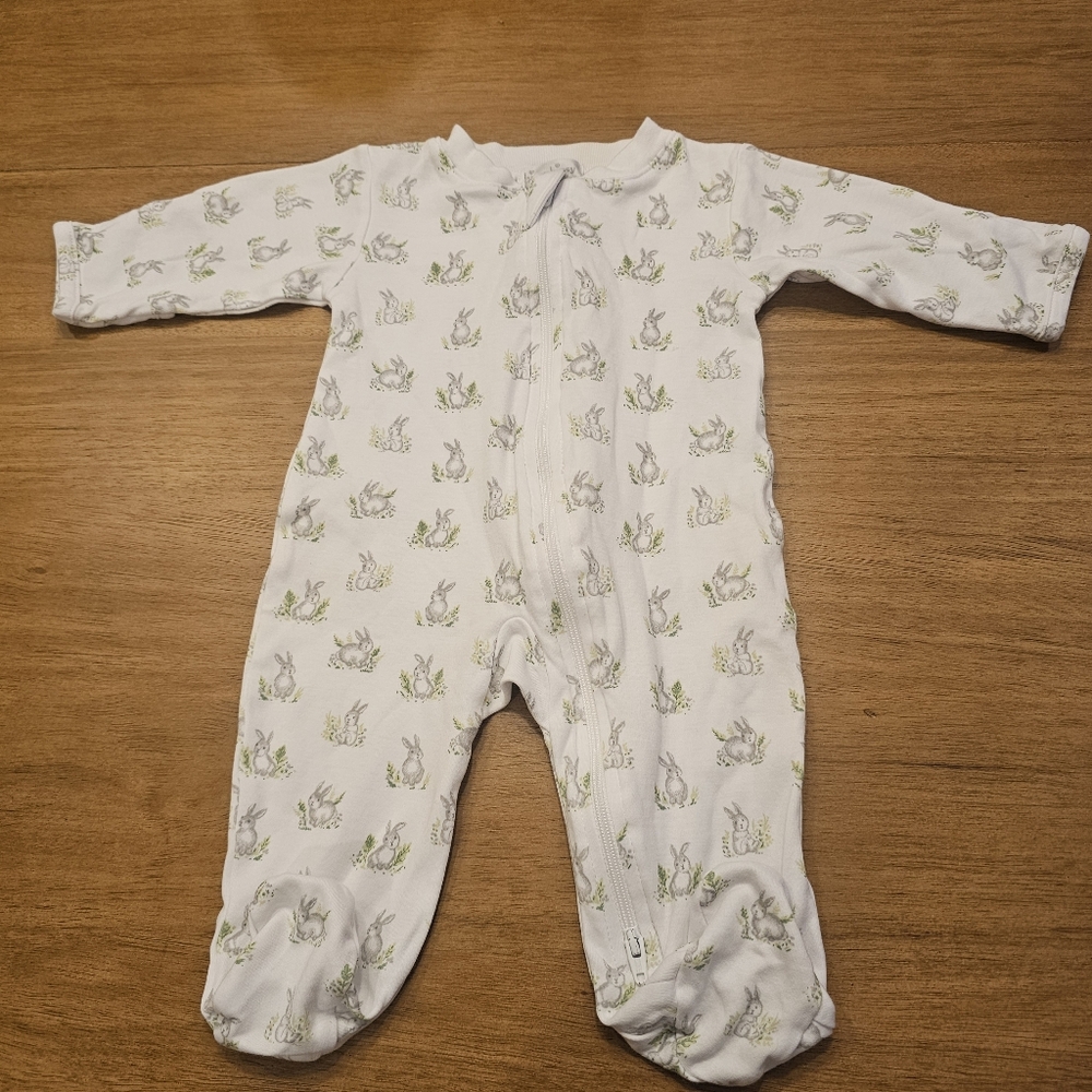 Kissy Kissy Baby's Bunny Print Footie Pima Cotton 0-3 Months NWT